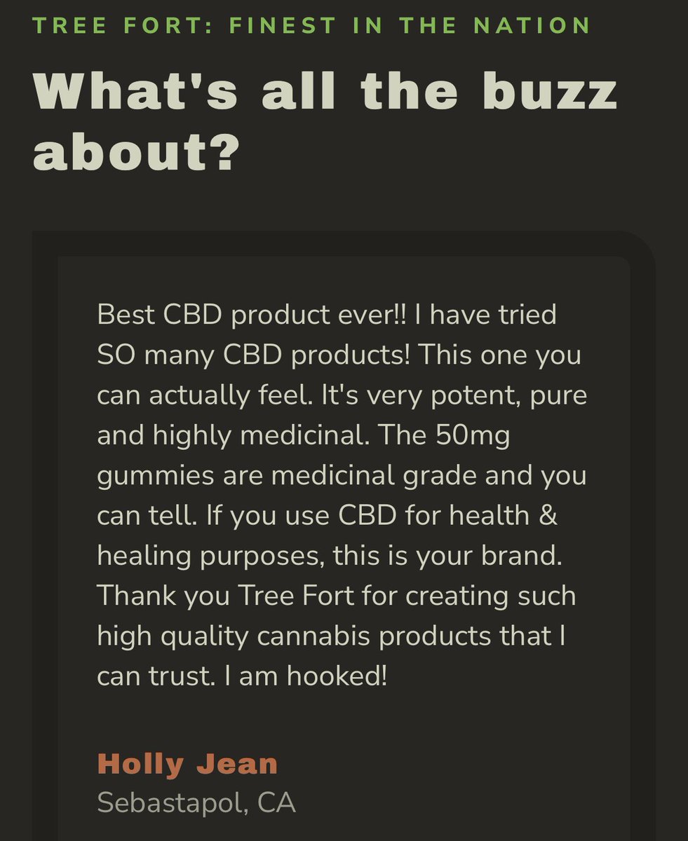 treefortfarms's tweet photo. Reviews like this from our customers is why we do what we do with passion and integrity. We truly believe in the potent medicine we are crafting. Add us to your daily wellness practice today!  
https://t.co/905uBikHYp
#wellnesswednesday #cbd #cbdgummies #cannabis #cbdedibles https://t.co/AUJ4Q6zNWZ