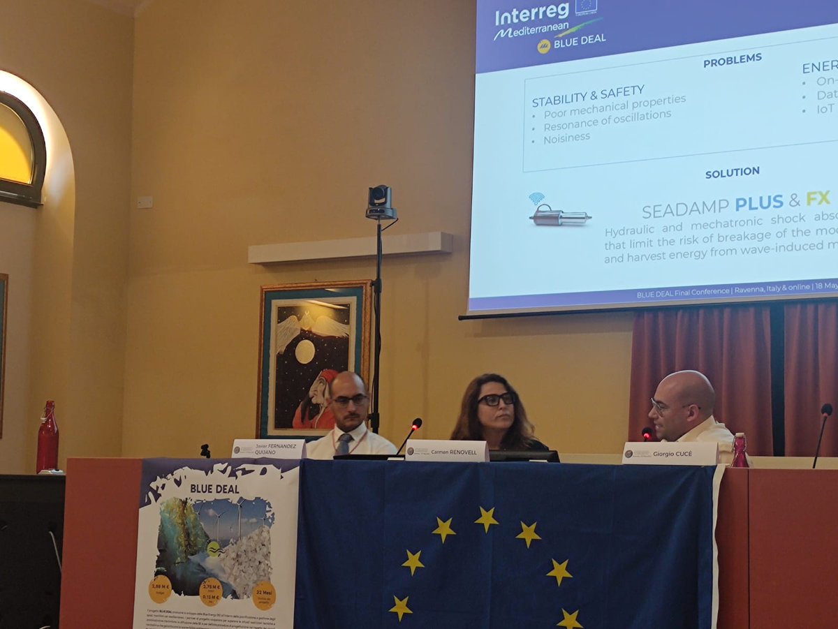 bluedeal_med's tweet photo. #BDFinalConference #OIChallenge
🗣️ Giorgio Cucè @Seadamp present us their solution and possible installation areas for their devices and also shares with us their feeling participating at this #OIaction
#bluegrowthcommunity https://t.co/xZeHWMf7sm