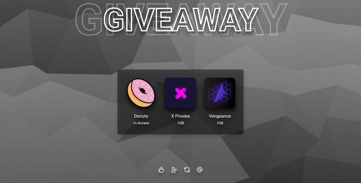 Donuts Cookgroup (@dcookgroup) on Twitter photo Giveaway!!🎉
Like❤️
Retweet♻️
Follow👇
1x Access <a href="/DCookgroup/">Donuts Cookgroup</a>
1GB <a href="/VngncProxies/">Vengeance Proxies</a>
1GB <a href="/x_proxie/">X Proxies</a> Giveaway!!🎉
Like❤️
Retweet♻️
Follow👇
1x Access <a href="/DCookgroup/">Donuts Cookgroup</a>
1GB <a href="/VngncProxies/">Vengeance Proxies</a>
1GB <a href="/x_proxie/">X Proxies</a>