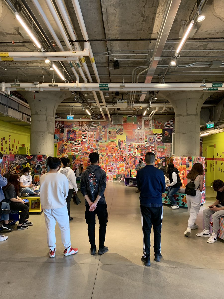 MsCBettio's tweet photo. Social Justice, equity, and protest art converge @MOCAtoronto . You can observe the exhibits, or you can become part of them. Next stop: graffiti alley. @OLQWCA @CWS_OLQWCA @OLQWCAarts https://t.co/23uwKcoqm6