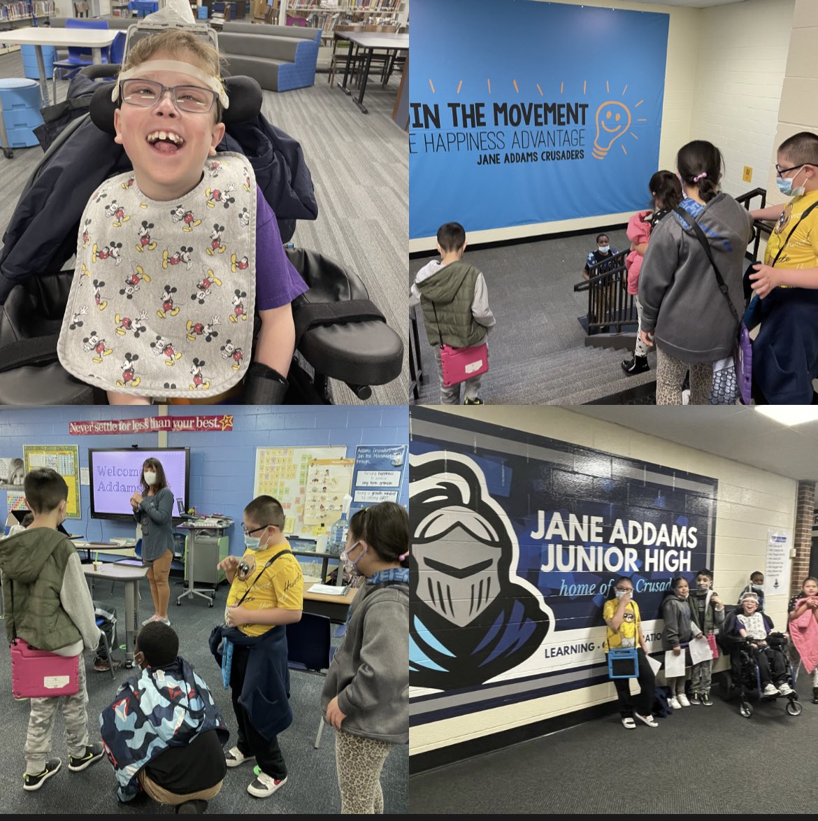 teach_withMrsV's tweet photo. Thank you @AddamsCrusaders for letting our friends tour their new school next year! Biggest takeaway from our group: “it’s big!”. It was great to see some old classmates too! We are excited for the fall! 😁 #Room109Rocks https://t.co/9464jG9s8G