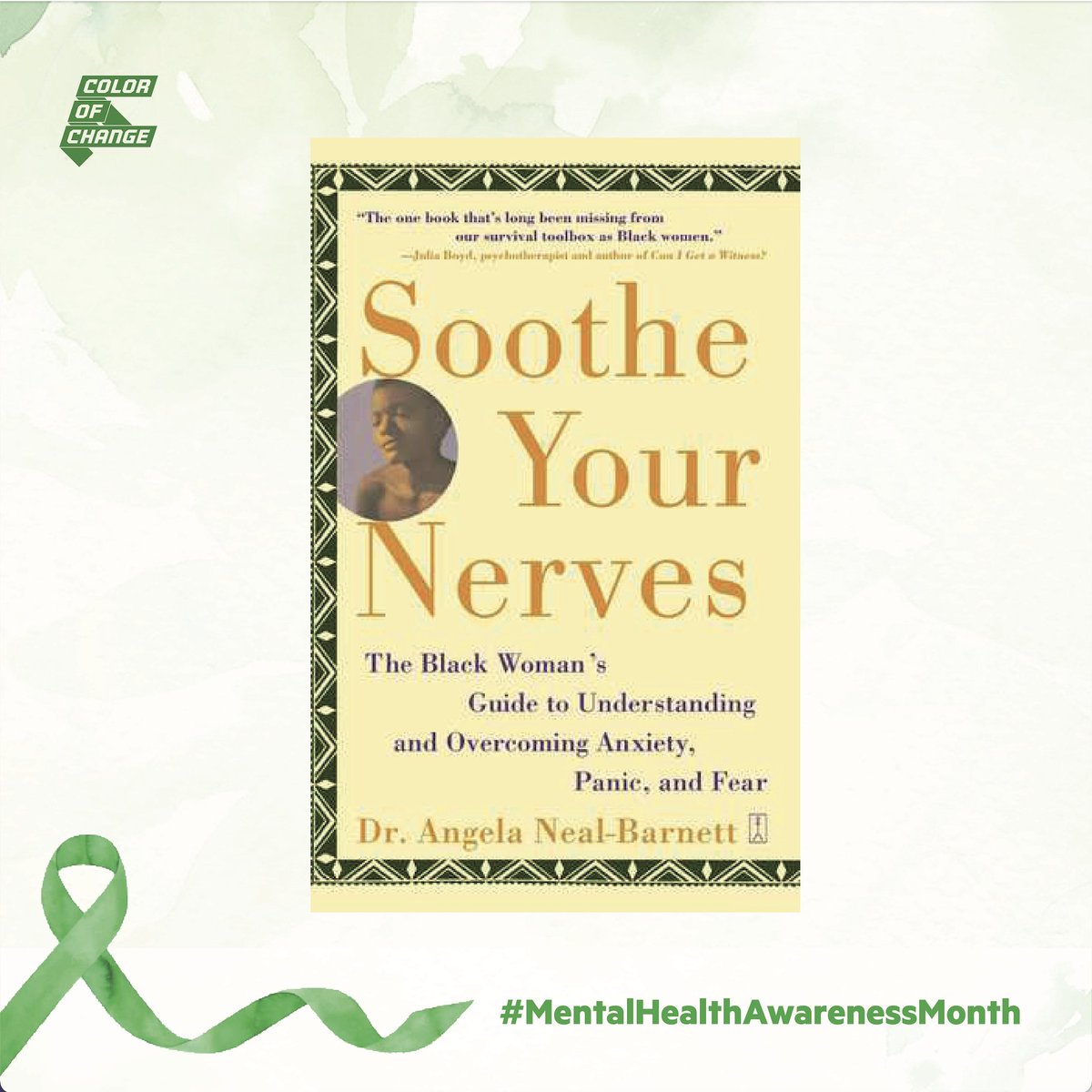 Book cover entitled, "Soothe Your Nerves" by Dr. Angela Neal-Barnett