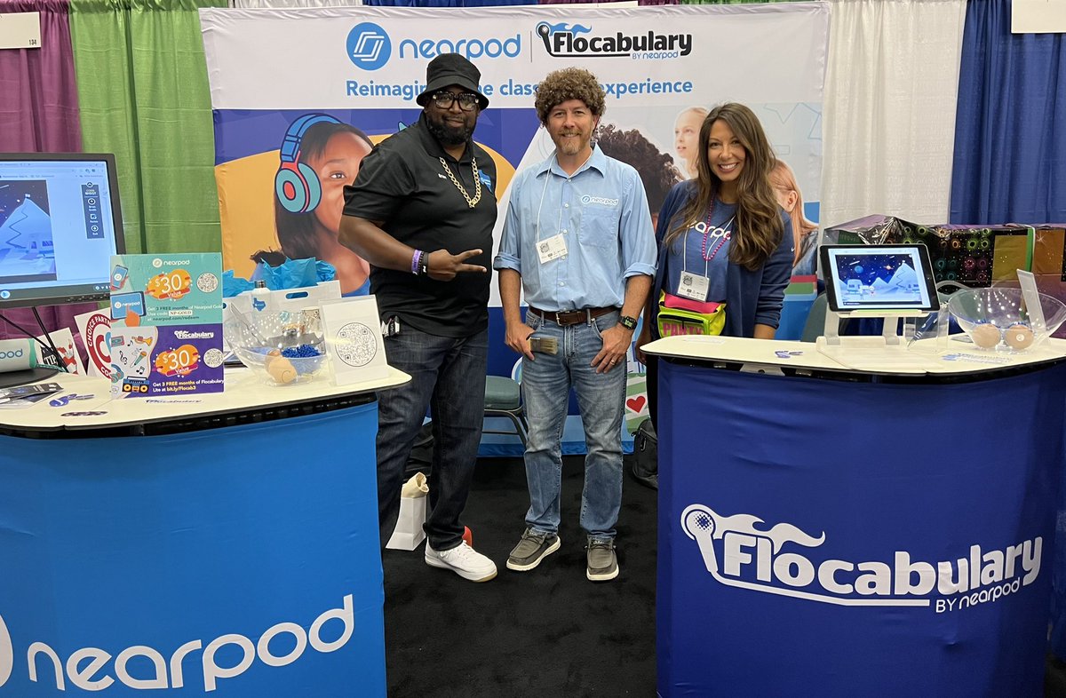 BrianRSmithSr's tweet image. We are ready for the 80’s review, well, sort of!! Come by 135 to see #BobRoss (@Jpclark03) at the @nearpod | @Flocabulary Booth. #TotallyAwesomeTech22