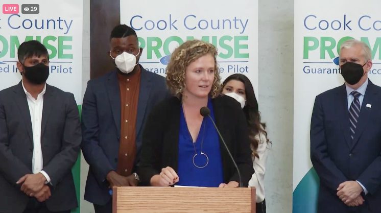 EconomicSecProj's tweet photo. .@EconomicSecProj Co-chair @nataliefoster: “The question has changed from if guaranteed income will work... to when will we build the political will to make permanent a #guaranteedincome” #CookCountyPromise https://t.co/hYCm7OrCx8