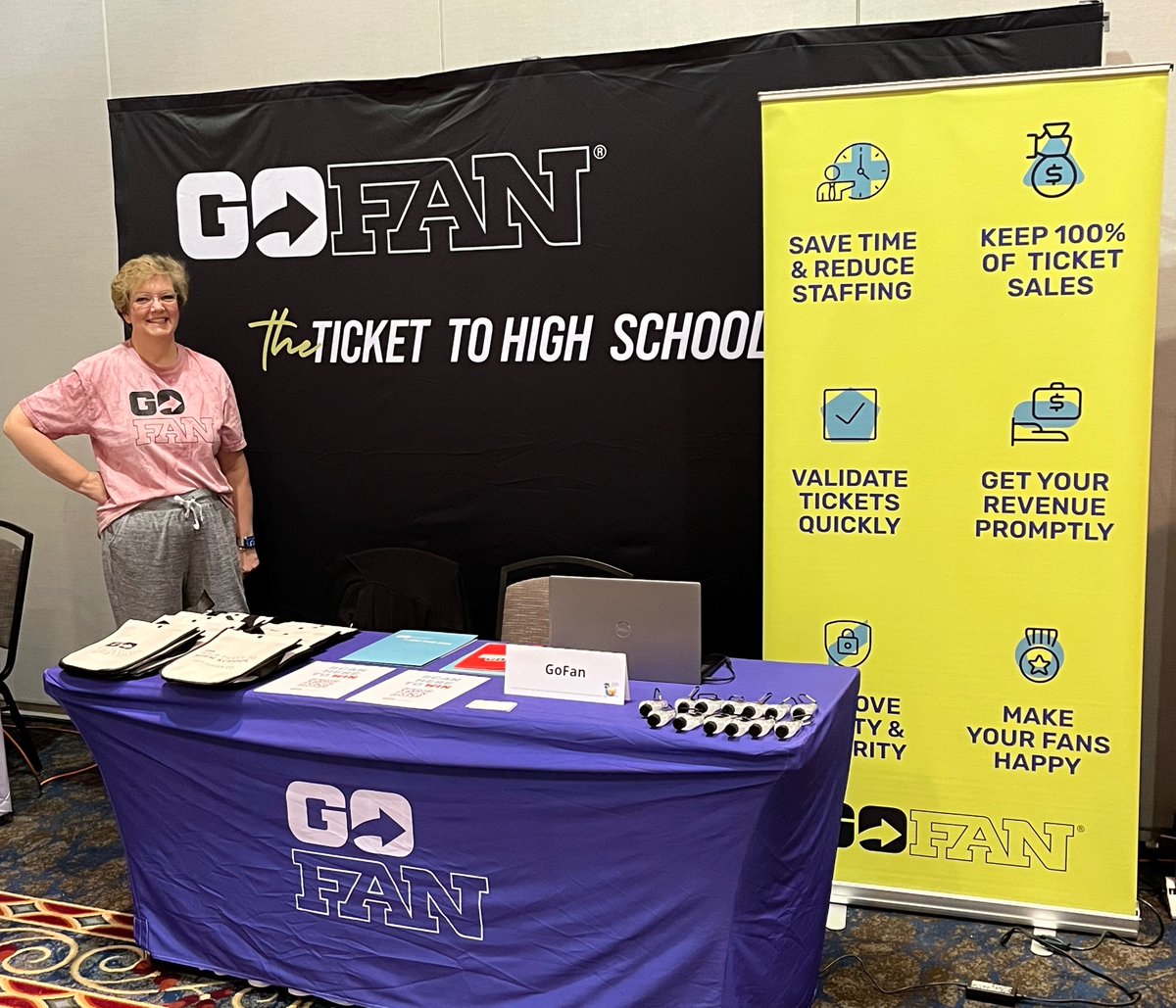 GoFanHS's tweet photo. We're excited to be at the 2022 #VASBO Spring Conference in Roanoke, Virginia! Stop by our booth, learn how #DigitalTicketing can help your school and enter our giveaway! #GoFanHS https://t.co/mscIThYx6P