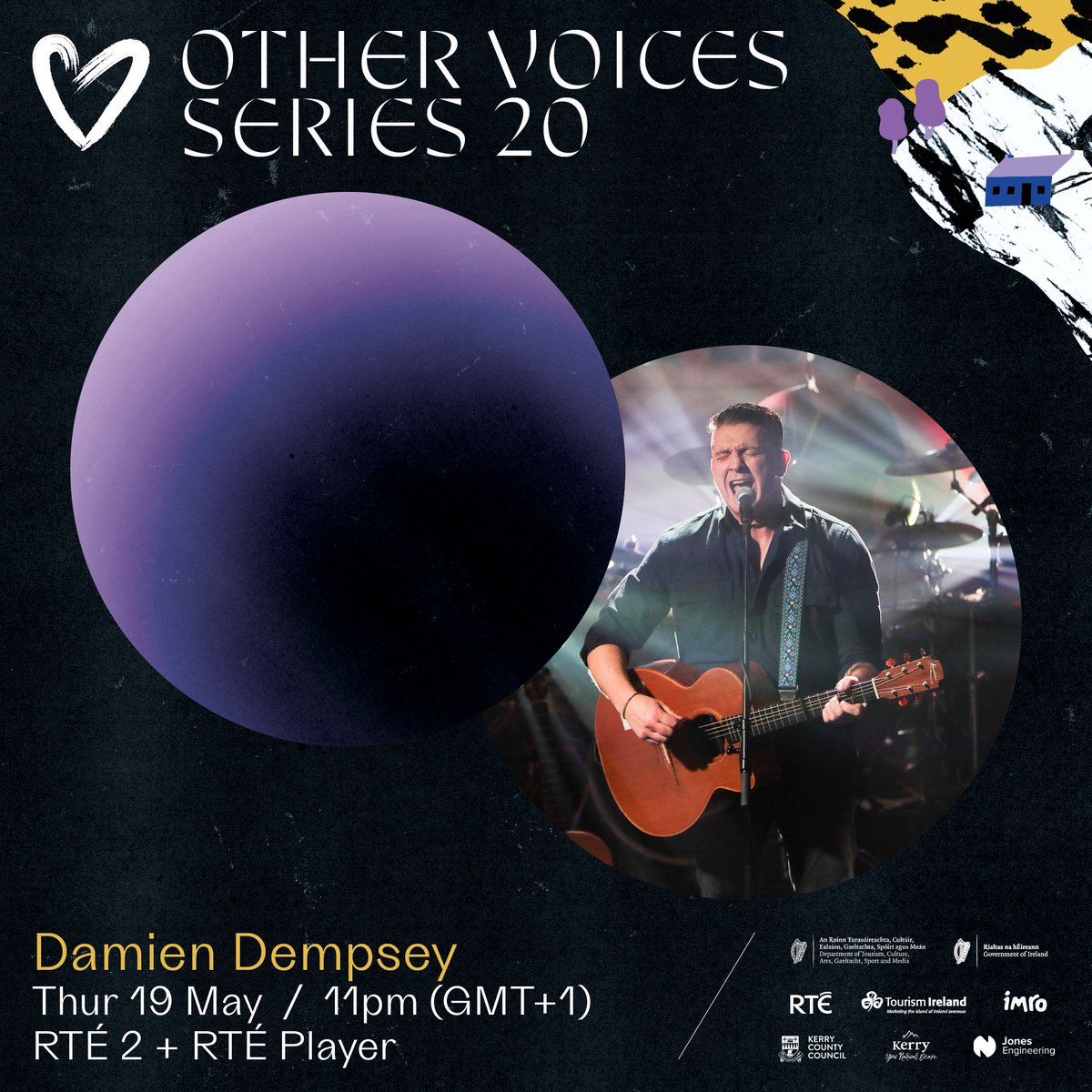 Tomorrow at 11pm, @OtherVoicesLive will be dedicating their final episode of their 20th series to Damien Dempsey. The episode will air on RTÉ2 Thursday 19 May at 11pm and at the same time worldwide on the RTÉ Player. It will then be available for catch up for 30 days. Team Damo