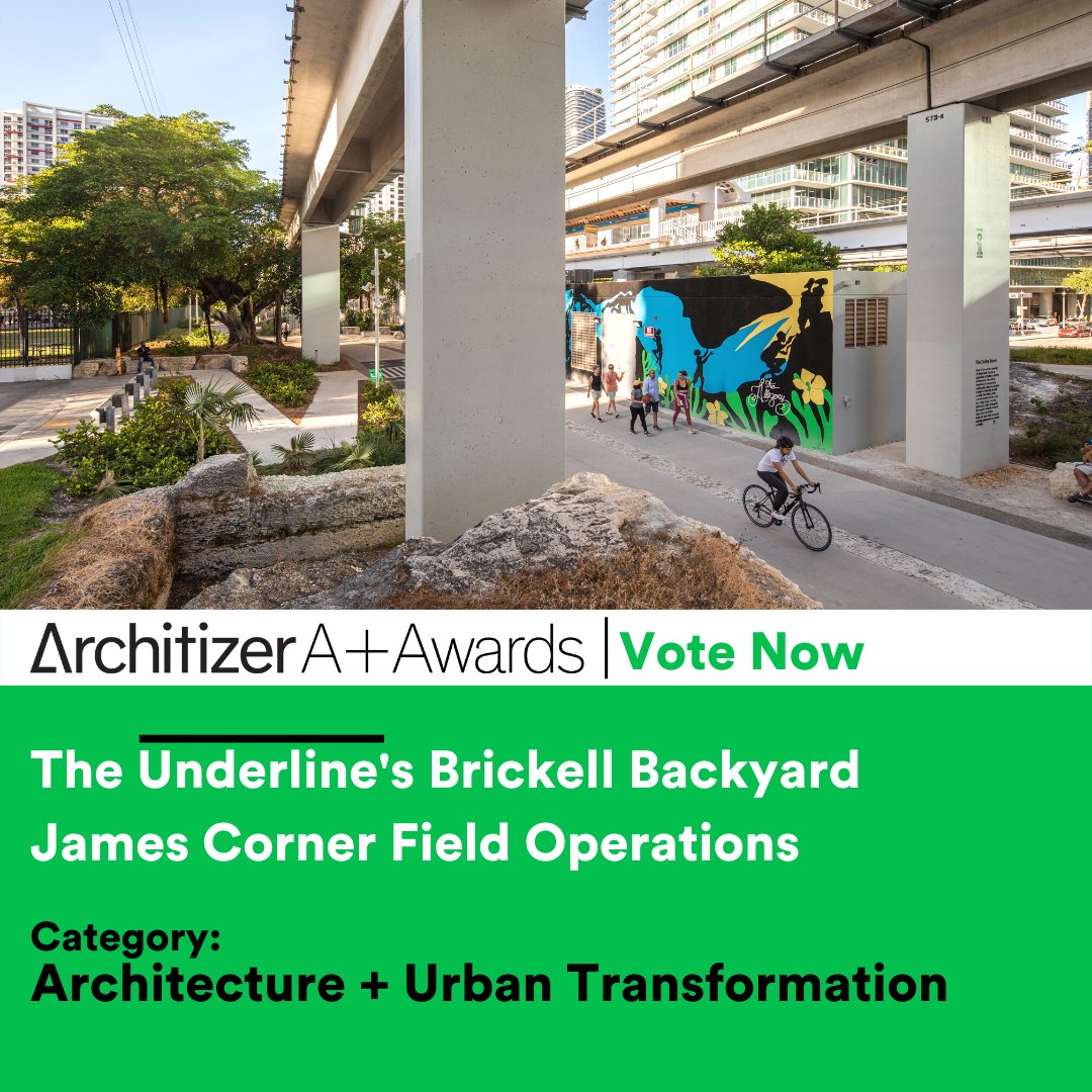 Let’s celebrate bringing world class open public spaces and trails to Miami. VOTE TODAY for The Underline's Brickell Backyard to win the Architizer Architecture + Urban Transformation award! Vote now at architizerawards.com/a/page/vote-now and search for "Architecture +Urban Transformation"