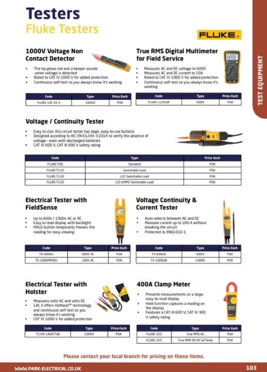 Fluke_Mark1's tweet image. Great job by the team at @Park_Electrical on my home patch in the North East, with their new product catalogue, now featuring @FlukeCorp products. Contact your local branch for a copy. #testequipment #testinstruments #newtools #electrician #electricalwholesaler