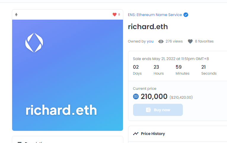 seekmine's tweet photo. Thanks for the decent offer, but my listing is 199ETH(400k). I think there is still a gap we need to fix.

Just lower the price to 210K, only valid for 3 days. 
There are millions of Richard in this world, but only one Richard.eth.

Hope our shake hand time will come shortly🤝🤝 https://t.co/8AtBoMiuRj