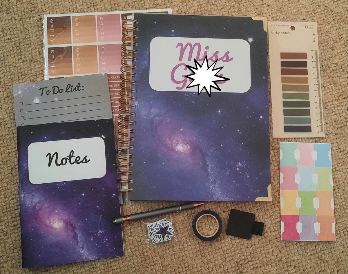 imaginaryMina's tweet photo. My new planner arrived! Midnight galaxy is such a fantastic design.
#stationary #teacherslovestationery #teacherslovestationeryclub #subcriptionbox #teachers #teaching #selfcare #relaxation #stickynotes #washitape #penloop #stickers #notes #notebook #todolist #midnightgalaxy https://t.co/cDuiBwBocR