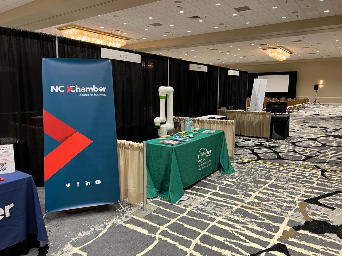 Come see us at #mfgcon22 We have a <a href="/FANUCAmerica/">FANUC America</a> CRX collaborative robot on display.