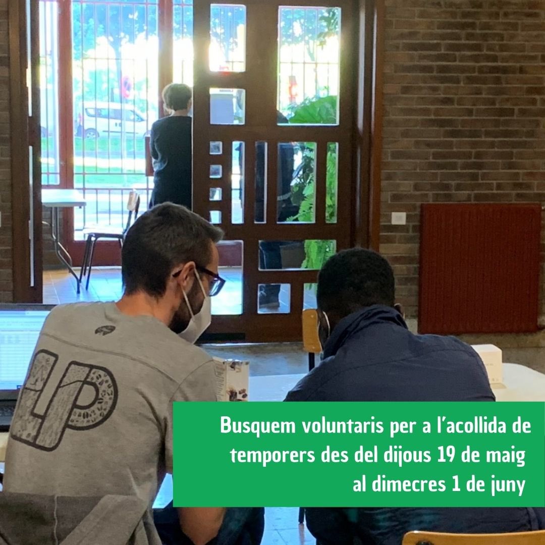 arrels_stignasi's tweet photo. ‼️ Busquem persones voluntàries per donar un cop de mà amb l'acollida de temporers des del 19 de maig al 1 de juny.

👉🏻 Contacta'ns al 608844978 o envia un correu a voluntariat@arrelssantignasi.ca

🫱🏾‍🫲🏽Dona un cop de mà a l’acollida de temporers i viu la hospitalitat https://t.co/VLjkRBxYSo
