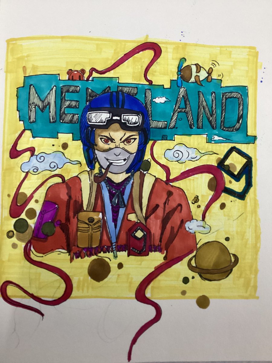 wainbowwhite's tweet photo. Good evening, this is my seventh piece of artwork. I hope I can get recognition from the community. I was unable to attend the community activities on time because of my work, and I also delayed a lot of chatting time because of painting. @memeland @9GAG https://t.co/yrIOX4DrvT