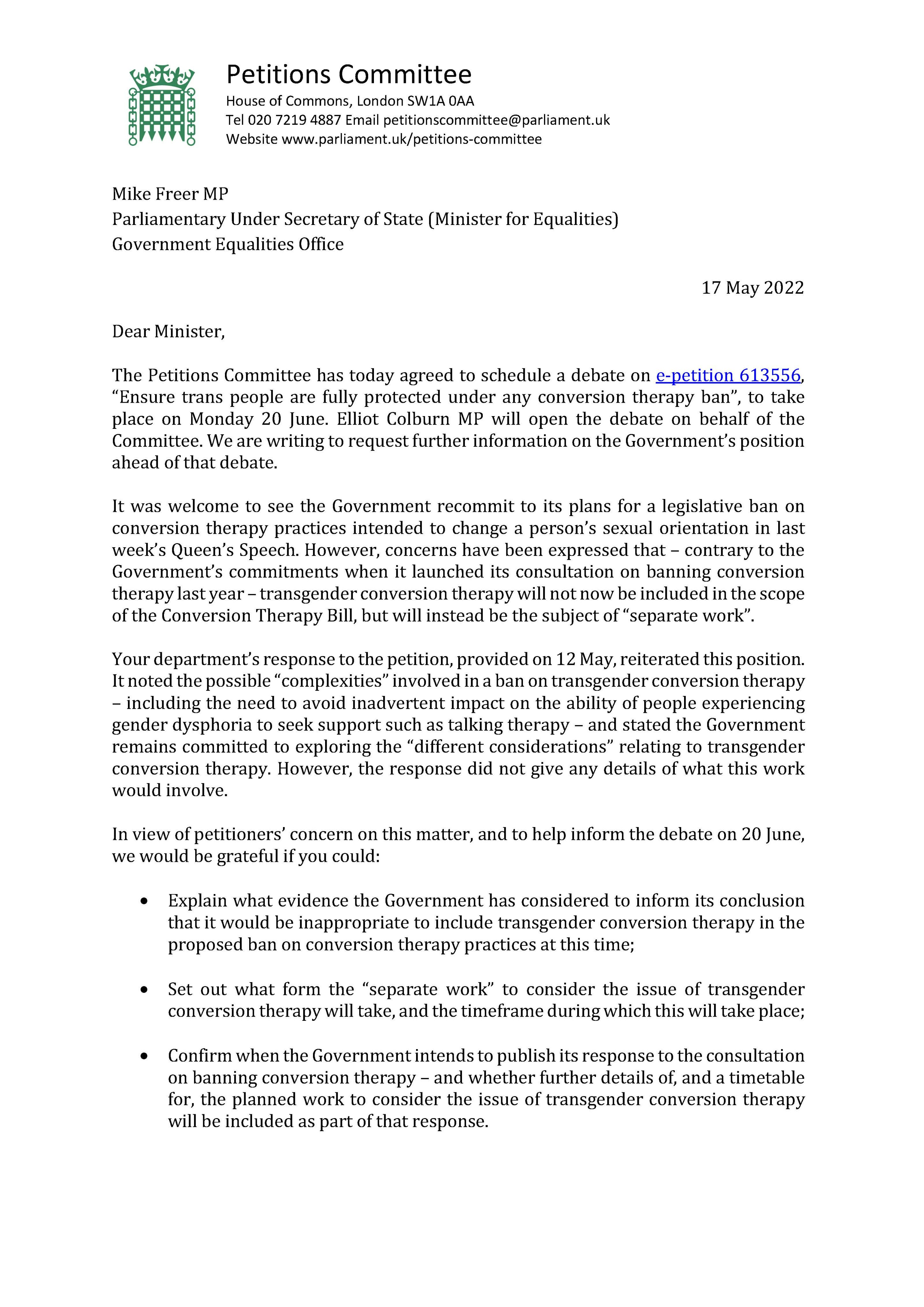 Petitions Committee on Twitter "We've written to