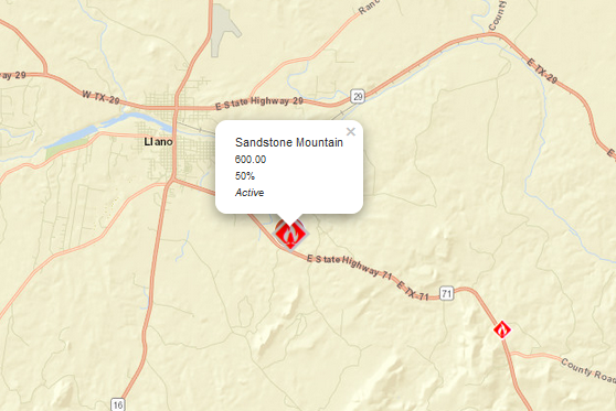 AllHazardsTFS's tweet photo. Alert: Texas A&M Forest Service is responding to a request for assistance in Llano County on the #SandstoneMountainFire. The fire is an estimated 600 acres and 50% contained. The fire is located near the 57-acre #SlabRoadFire that crews responded to last night. #txfire https://t.co/Xfsqhx3GbP
