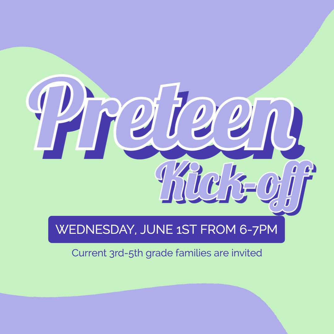CLVRY's tweet image. Current 3rd-5th grade families are invited to a Preteen Kick-Off on Wednesday, June 1st from 6-7pm out by the sand volleyball court. This will be a time where families are able to get to know Lauren and receive some information about summer activities. 

ow.ly/4GIm50Jags1