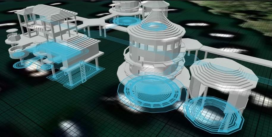 Connectable WaterVilla Series
"Luxury Connect", "Spiral Connect" and Tiki Connect" 
Water Villa community illustration <a href="/earth2io/">Earth 2 🌍2️⃣</a> Holobuildings.