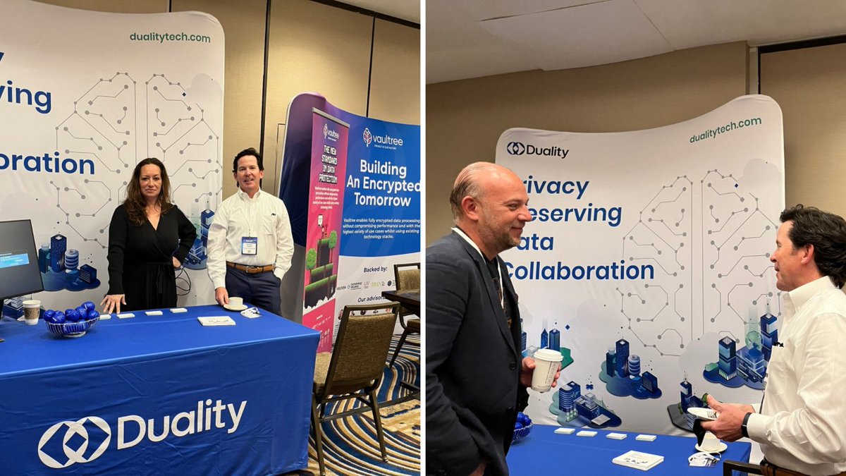DualityTech's tweet photo. [Event] We're out there and ready to discuss #privacyenhancingtechnologies at the 2022 #PETSummit North America! Drop by our booth to explore what PETs can do for your business and pick up some neat swag along the way. More information >> https://t.co/U5DW9umDmi h/t @KisacoRes https://t.co/uAsJ1N0ZYN