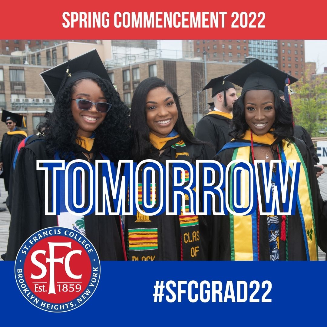 SFCNY's tweet photo. ๐๐พ Students & Faculty at #SFCNY are so excited to celebrate the Class of 2022!!! ๐พ๐ #SFCGrad22
The celebration of SFCโs commencement begins at the annual baccalaureate mass, tonight, in-person / virtual.
More details on https://t.co/lokqjKWF8j, under SFC events!!! https://t.co/C0XQkkePhh