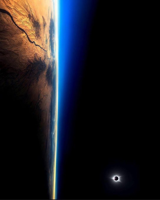 Solar Eclipse from space 🌠