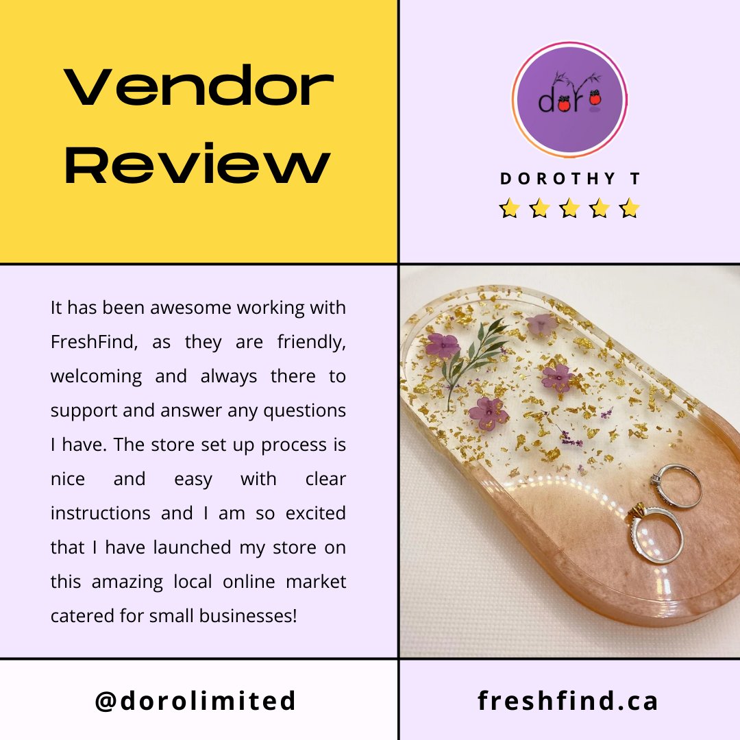 freshfind_'s tweet photo. Thank you @dorolimited on Instagram for such a lovely review 🙏 Huge thanks to all our vendors and customers for continuing to support #FreshFind. Check out all Doro's designs at https://t.co/1rIZtUVVuF today! ✨
#shoplocalcanada #canadianbusiness #smalbusiness https://t.co/7SVrB8s1Af