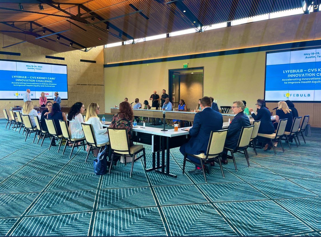 PGutierrezMHA's tweet photo. Excited to participate in the 2022 @Lyfebulb @CVSHealth Kidney Care Innovation challenge! It takes #disruptors and #innovators to achieve #healthequity in #ckd and #esrd - stay tuned for more from Austin, TX! #KidneyDisease #nkf #Nephtwitter https://t.co/6HvIBQehZp