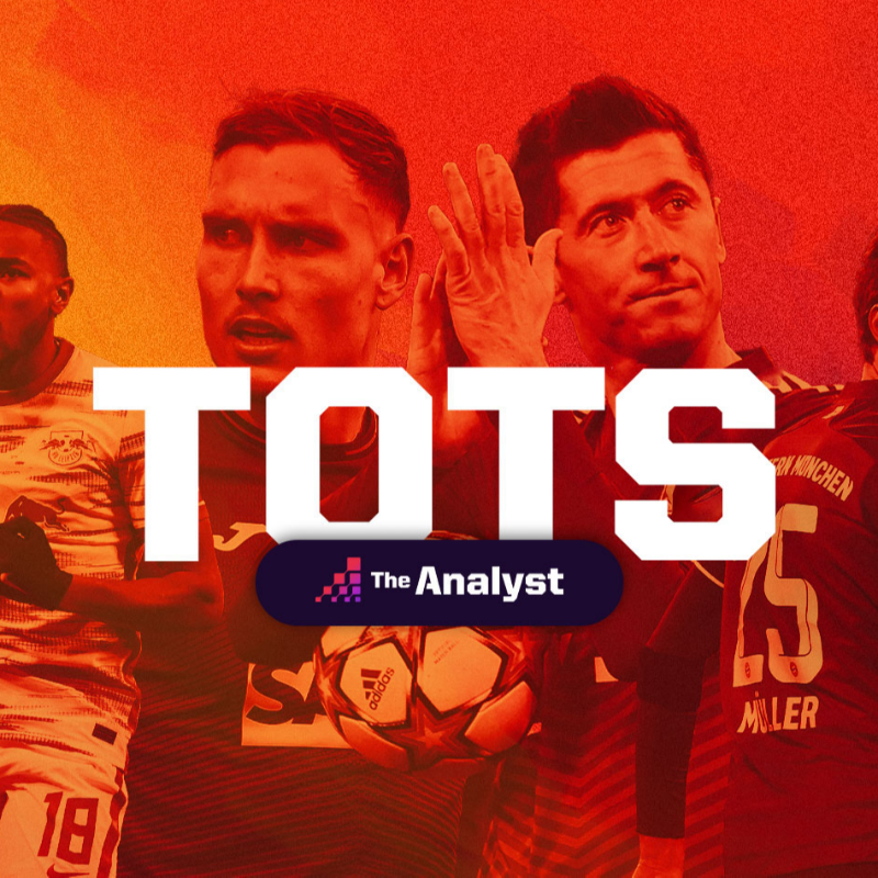 OptaAnalyst's tweet photo. 𝐁𝐮𝐧𝐝𝐞𝐬𝐥𝐢𝐠𝐚 𝐓𝐎𝐓𝐒 🇩🇪

Our Bundesliga experts @OptaFranz have picked their Team of the Season for 2021-22, with the squad containing some familiar names, but also some surprises and rising stars.

Who made the XI? ⬇️