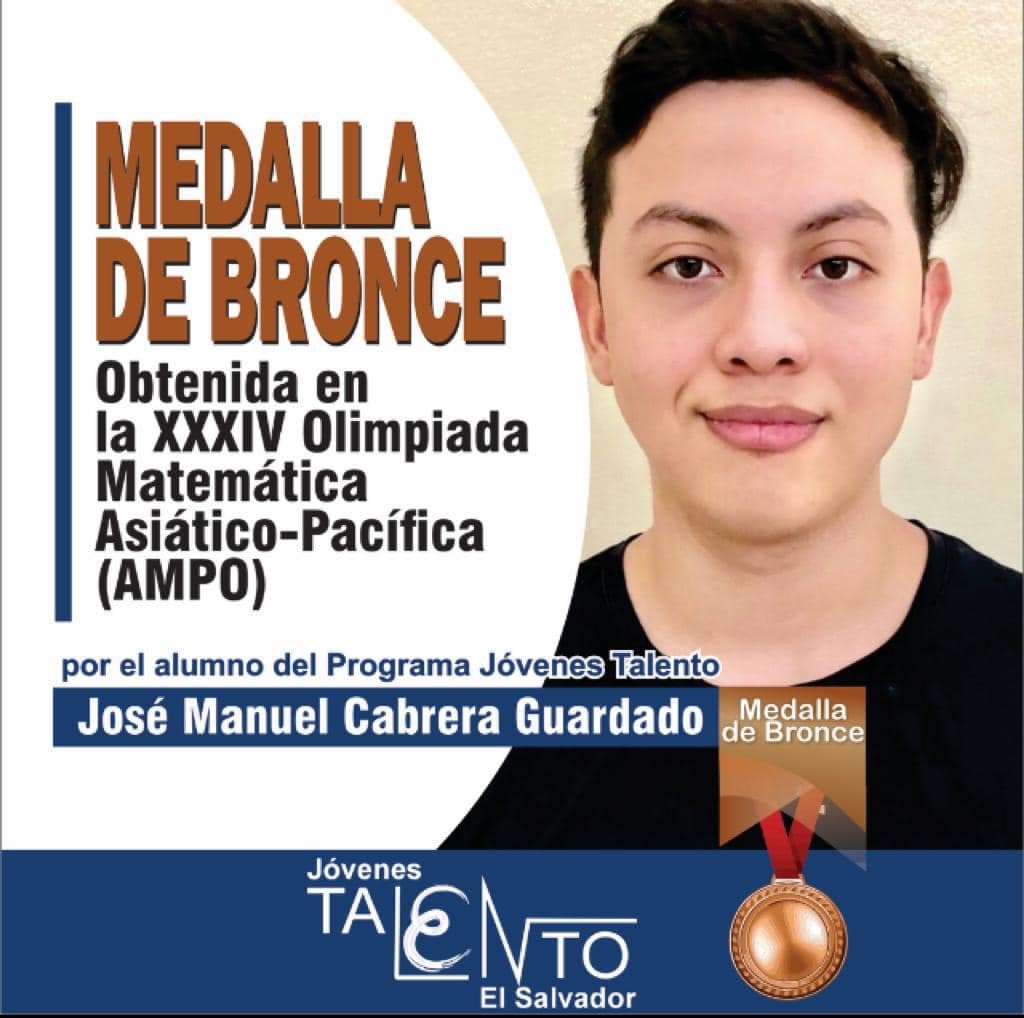 UESoficial's tweet photo. Alumnos del Programa de Jóvenes Talento lograron oro por primera en la historia: 
𝐌𝐄𝐃𝐀𝐋𝐋𝐀 𝐃𝐄 𝐎𝐑𝐎 Fernando Daniel Dominguez Castaneda 
𝐌𝐄𝐃𝐀𝐋𝐋𝐀 𝐃𝐄 𝐁𝐑𝐎𝐍𝐂𝐄 José Manuel Cabrera Guardado 
𝗠𝗘𝗡𝗖𝗜Ó𝗡 𝗗𝗘 𝗛𝗢𝗡𝗢𝗥  Enrique Adonay Hernández Rafaelano https://t.co/U4xgGRSy2l