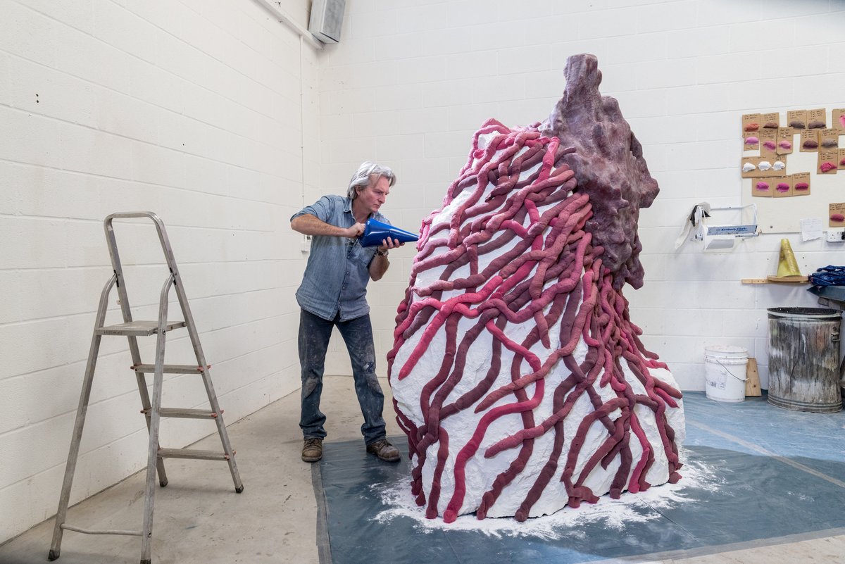 As a Lates exclusive you can also get hands-on with a new interactive artwork 'Physis' commissioned by @Pfizer and on display for one night only.

Here's a behind the scenes look at sculptor <a href="/SimonHitchens1/">Simon Hitchens</a> working on it: