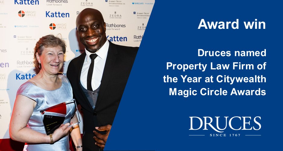 Druces were named Property Law Firm of the Year at last night's Citywealth Magic Circle Awards 2022. Find out more: druces.com/druces-named-p…

#magiccircleawards #citywealth #propertylawyers #awardwinning #realestate #realestatelawyers #propertylaw #londonlawyers