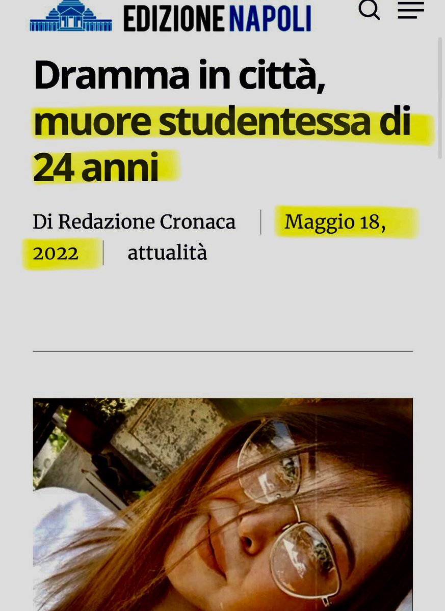 m_robella22's tweet photo. 18/05/22🔴Napoli
➡️Studentessa di 24 anni e con 3 dosi.
Sviluppa problemi cardiaci e MUORE. https://t.co/BDG6GIhofL