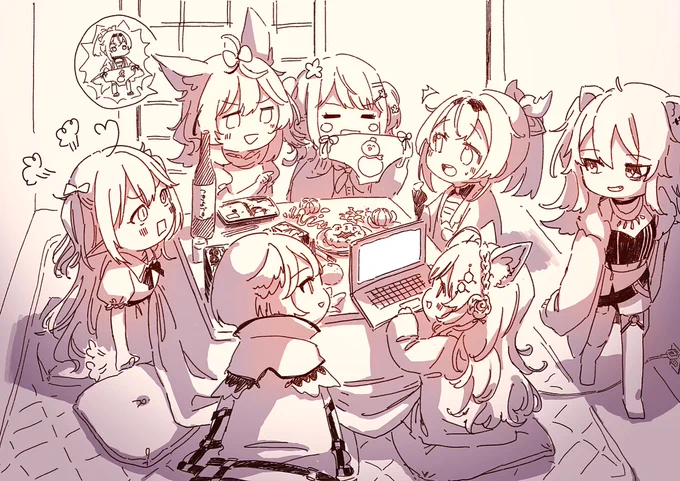 とっても今更だけど凸待ち配信の落描き
/‾‾\_'ω' )_ 