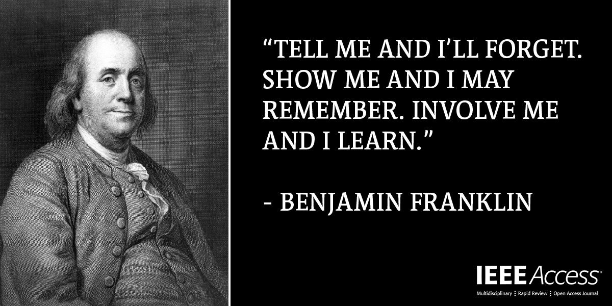 IEEEAccess's tweet image. IEEE Access Quote of the Week
#sciencequote #engineeringquote #IEEEAccess #BenjaminFranklin