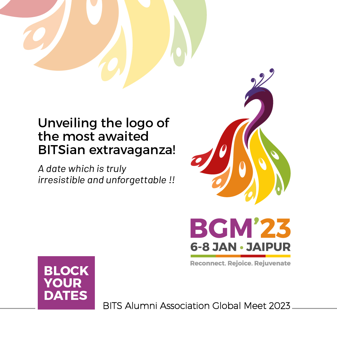 BITSAA Global Meet 2026 Hyderabad (@bgm2026hyd) on Twitter photo Unveiling the logo of BITSAA Global Meet 2023.
Mark your calendars with the dates for 𝐁𝐆𝐌‘𝟐𝟑 to be held in 𝐉𝐚𝐢𝐩𝐮𝐫, Rajasthan on 𝟔𝐭𝐡, 𝟕𝐭𝐡 𝐚𝐧𝐝 𝟖𝐭𝐡 𝐉𝐚𝐧𝐮𝐚𝐫𝐲, 𝟐𝟎𝟐𝟑.
#BGM2023Jaipur #BITSian #BITSPilani #BITSAAGlobalMeet <a href="/bitspilaniindia/">BITS Pilani</a> <a href="/BITSAA/">BITSAA International</a> Unveiling the logo of BITSAA Global Meet 2023.
Mark your calendars with the dates for 𝐁𝐆𝐌‘𝟐𝟑 to be held in 𝐉𝐚𝐢𝐩𝐮𝐫, Rajasthan on 𝟔𝐭𝐡, 𝟕𝐭𝐡 𝐚𝐧𝐝 𝟖𝐭𝐡 𝐉𝐚𝐧𝐮𝐚𝐫𝐲, 𝟐𝟎𝟐𝟑.
#BGM2023Jaipur #BITSian #BITSPilani #BITSAAGlobalMeet <a href="/bitspilaniindia/">BITS Pilani</a> <a href="/BITSAA/">BITSAA International</a>
