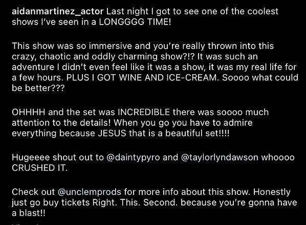 unclemprods's tweet photo. Loving these rave reviews from a few audience members of The Verge! What did our second attendee *choose*? You’ll have to see for yourself! #newworks #nyctheatre #escaperoom #playwright #immersivetheatre https://t.co/ZbJNByd4MR
