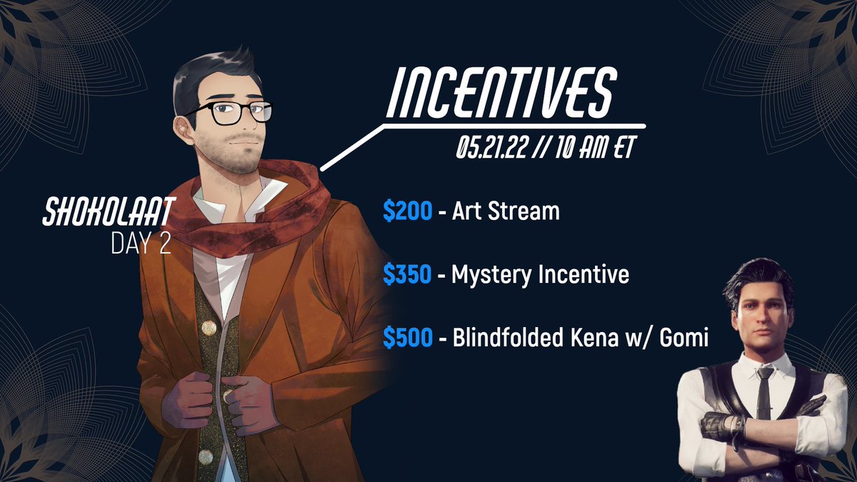 TimeMachineTTV's tweet image. Here are the incentives. Hope to see you all there!
@adorabrii: Fri, 5pm ET twitch.tv/adorabri
@ShokolaatTV: Sat, 10am ET twitch.tv/shokolaat
gomisWorld: Sun, 12pm ET twitch.tv/gomisworld
