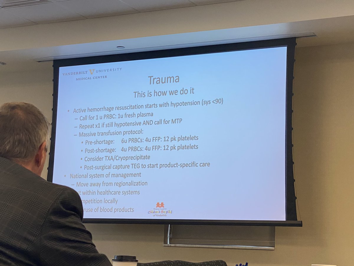 babydocbigdata's tweet photo. Drs. Oscar Guillamondegui and Jennifer Andrews educating us on how VUMC led the charge in creating solutions to address the recent regional blood shortage challenges. @VUMCSurgery @VUMChealth #ACSNSQIP #TSQC https://t.co/iSX4S3YHBl
