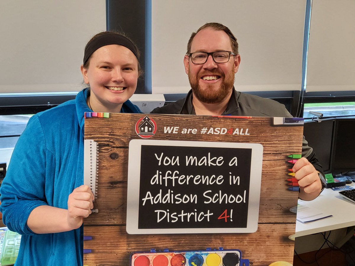 fearlessleader4's tweet photo. A big shout out to Jamie Hatfield, @ArmyTrailASD4 School Social Worker, for making a difference for our Ss and her colleagues!  She was awarded the @AddisonSD4 Difference Maker Award today!  #ASD4ALL https://t.co/v3TAYIZRzJ