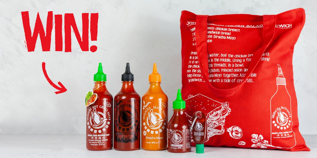 Sriracha_FG's tweet image. A LOVER of Sriracha? Of course you are! Make sure to FOLLOW + RT for your chance to #WIN some Flying Goose goodies! 🌶

#Competition #WinItWednesday