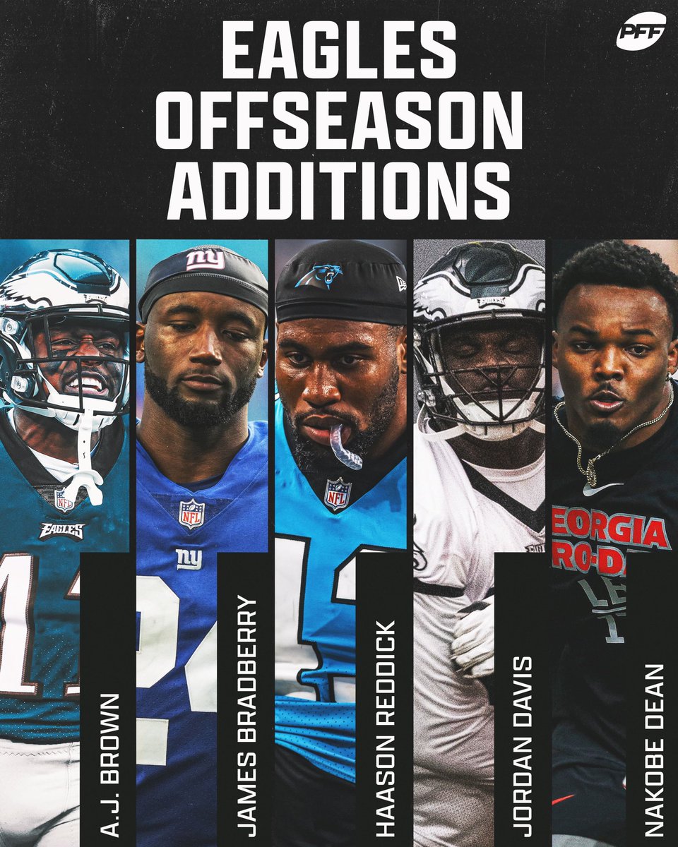 PFF's tweet photo. The Eagles have been making moves this offseason 👀 https://t.co/QowWIHszyC