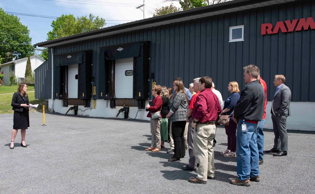 RaymondCorp's tweet photo. Today, Raymond was joined by @CmrceChenango and community, business and education leaders to celebrate the Raymond Energy Solutions Center of Excellence and the production of our energy efficient TPPL solution made with EnerSys technology and components. 
#energysolutions https://t.co/cYwEEcAXRW