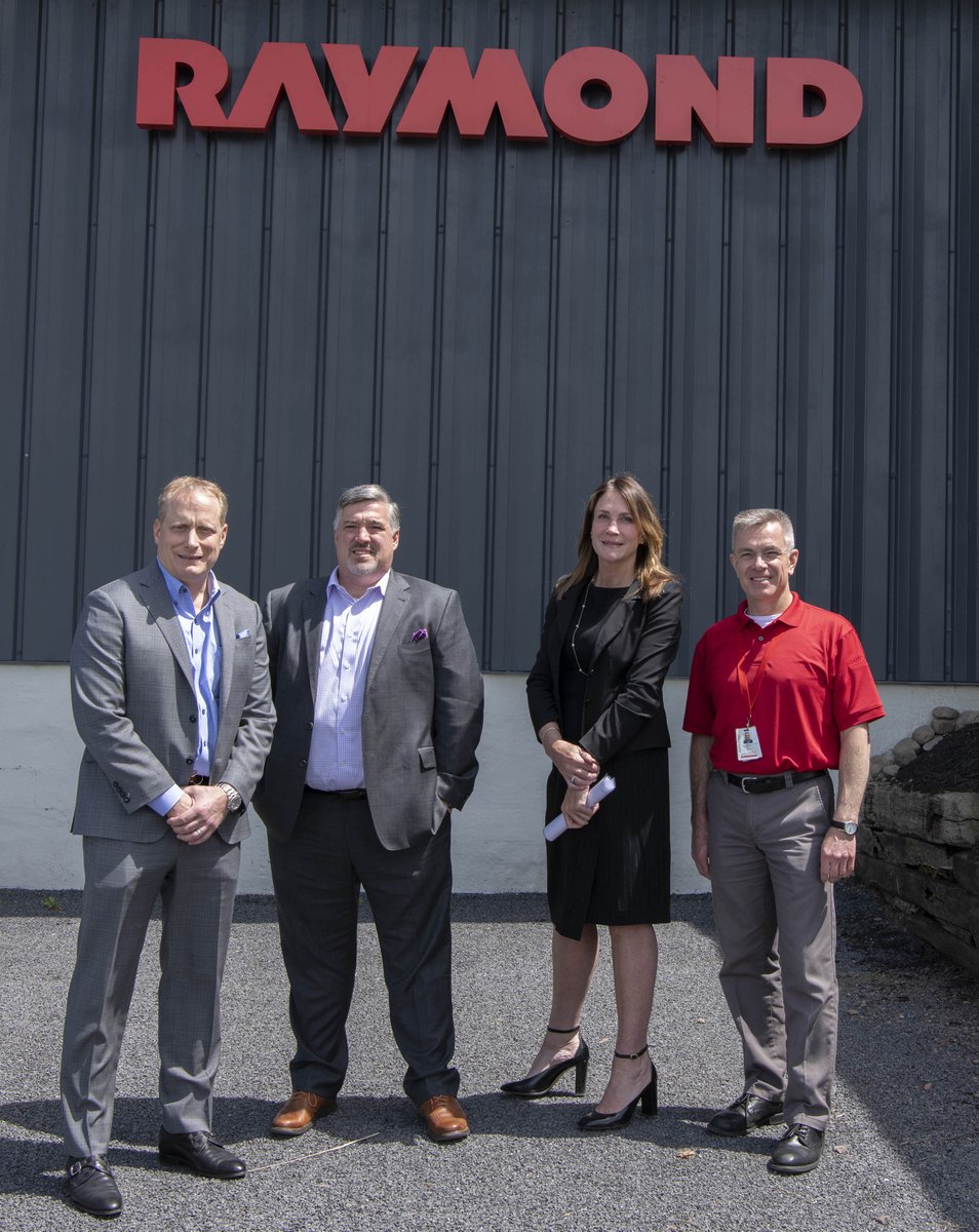 RaymondCorp's tweet photo. Today, Raymond was joined by @CmrceChenango and community, business and education leaders to celebrate the Raymond Energy Solutions Center of Excellence and the production of our energy efficient TPPL solution made with EnerSys technology and components. 
#energysolutions https://t.co/cYwEEcAXRW