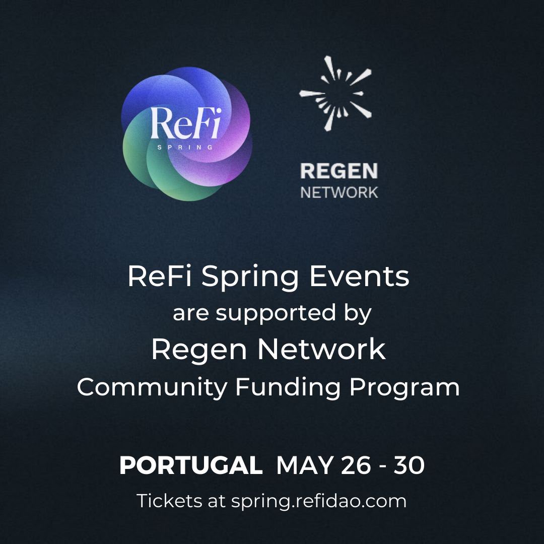 ReFiEvents's tweet photo. ReFi Spring is springing up a bouquet of wild flowery goodness next week π πΊ πΈ for our event on regenerative finance. With a special focus on the application of ReFi in a real context - @tdfinyourdreams a Traditional Dream Factory! supported from the start by @regen_network https://t.co/YdjOzTK2pL