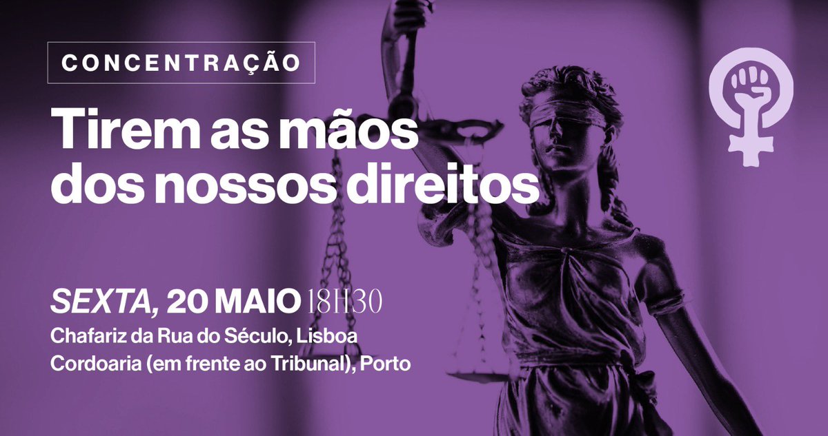 Feministaspt_'s tweet photo. ⏰ Sexta às 18h30

LISBOA ⛲ Chafariz Rua d'O Século
PORTO 🏢  Cordoaria, frente ao Tribunal

Contra a proposta de António Almeida Costa para juiz do Tribunal Constitucional. Com as mulheres que lutaram pelo direito ao aborto.

#NemUmPassoAtrás #MeuCorpoMinhaDecisão https://t.co/onWWLRxFA6