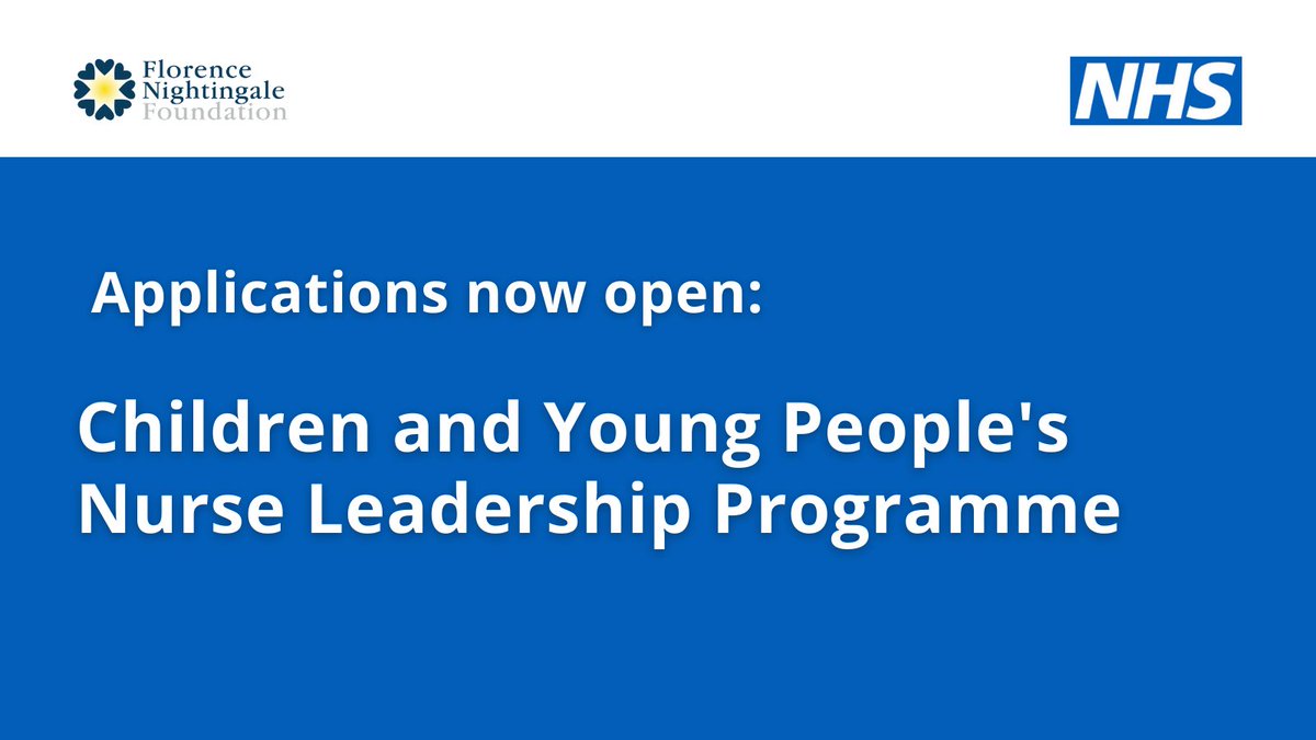 This <a href="/NHSEngland/">NHS England</a> <a href="/FNightingaleF/">Florence Nightingale Foundation</a> #CYP Nurse Leadership Programme offers an exciting opportunity to enhance and develop your leadership identity, political acumen and influence. 

Learn more #teamCNO: ow.ly/6Su850IQZrG 

🌟Apply by Fri 20 May🌟
(Open to nurses 8B and above)