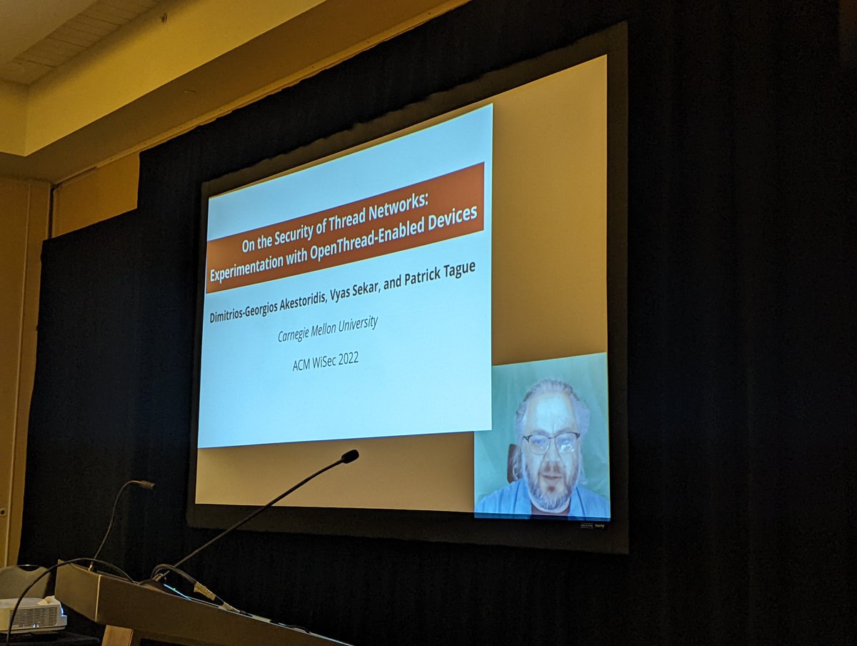 acm_wisec's tweet photo. Session 7 on Wireless Security just started at #WiSec2022. Watch the live stream: https://t.co/V8ckYid9DZ https://t.co/Lm5mOEJKTq