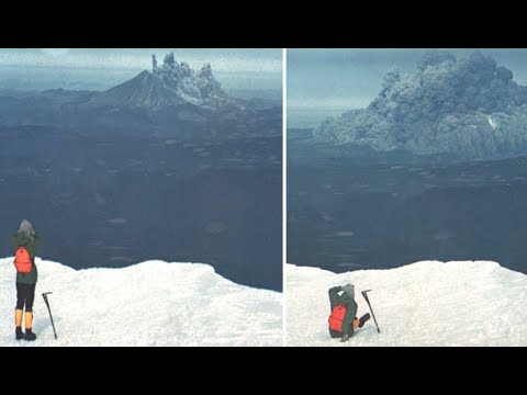 ForestServiceNW's tweet image. Photos taken by climbers on Mt. Adams viewing the stunning #MtStHelens eruption @ 8:32 AM, May 18, 1980. 42 year ago today.

#MountStHelens