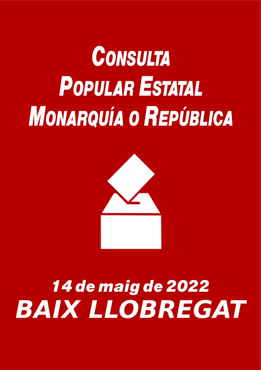 🔴Aquests han estat els resultats al Baix Llobregat:
Totals: 2286
República: 2193
Monarquia: 76
En Blanc: 16
Nuls: 1

Moltes gràcies a les persones voluntàries i a la gent que ha participat en aquesta Consulta!
#Hospitalet #Cornellà #Esplugues #SantBoi #Gavà #Martorell #Abrera