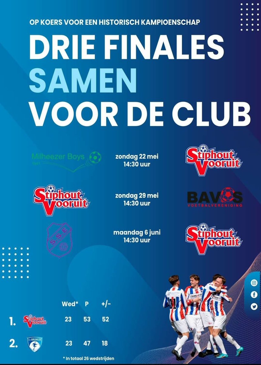 stiphoutvooruit's tweet photo. Op weg naar het kampioenschap! https://t.co/8DvzSxScVU