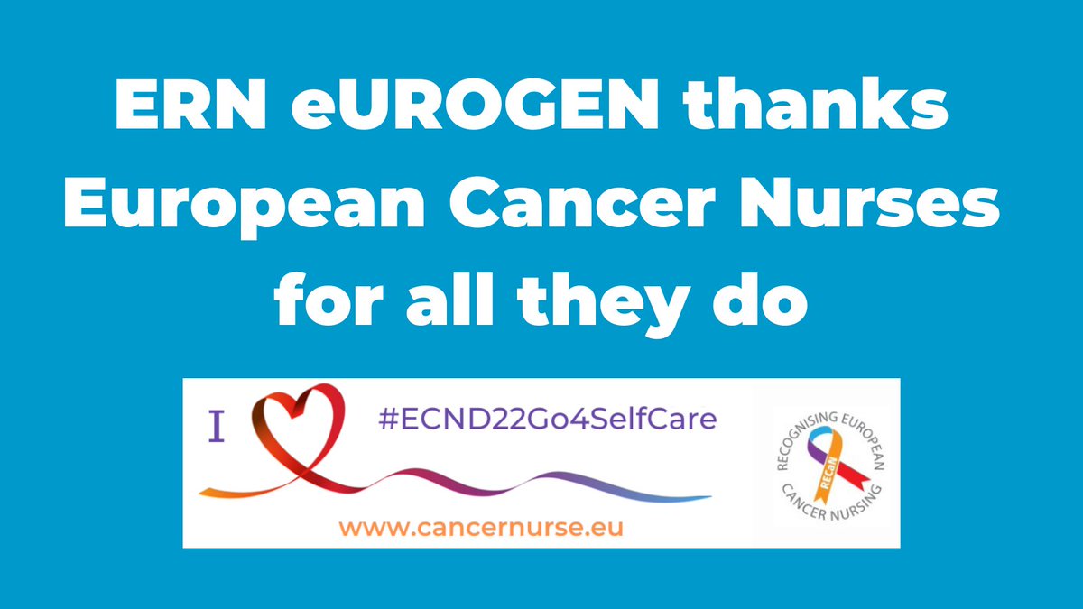 ERN_eUROGEN's tweet photo. On #ECND22, @ERN_eUROGEN fully supports @cancernurseEU and this year's theme #ECND22Go4SelfCare. As @SKyriakidesEU said today: “Not all angels have wings; some wear scrubs.” ❤️
Workstream 3: rare #urogenital tumours. #RareDisease #EuropeanReferenceNetwork #UroSoMe #uroonc https://t.co/LfBeyexRew